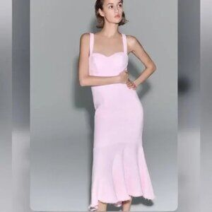 NWT Zara Pink Tweed Sleeveless Dress size Large
